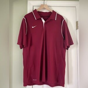 Nike Men's Red Dri-FIT Polo Shirt